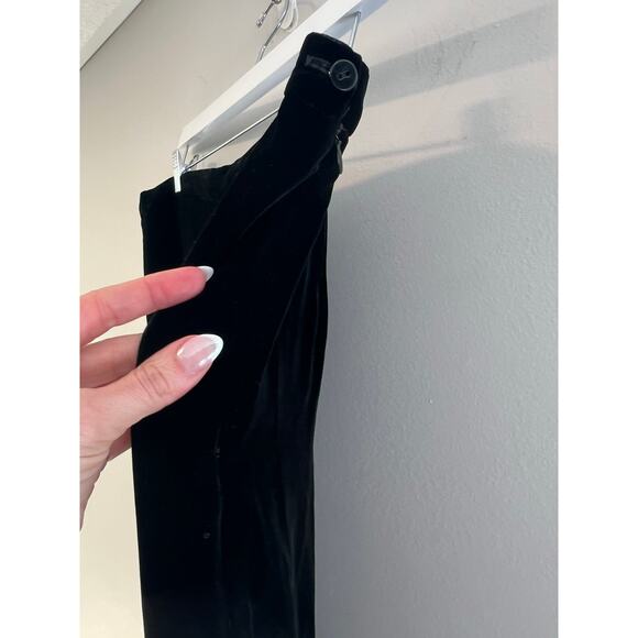 Talbots Rayon & Silk Velvet Leisure Cocktail Pants Wide Leg Black Size 12 SG - Picture 4 of 8